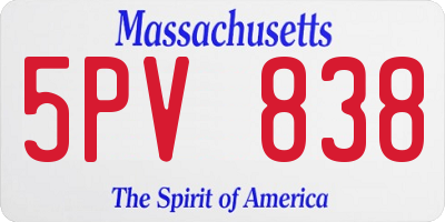 MA license plate 5PV838