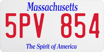 MA license plate 5PV854