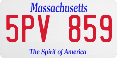 MA license plate 5PV859