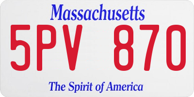 MA license plate 5PV870