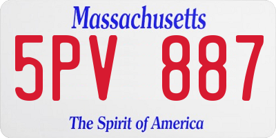 MA license plate 5PV887