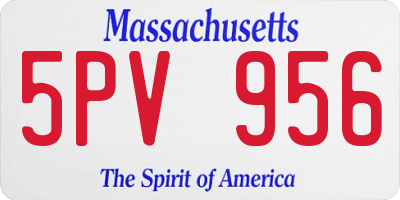 MA license plate 5PV956