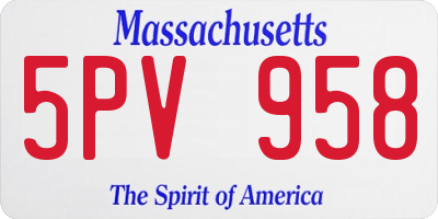 MA license plate 5PV958