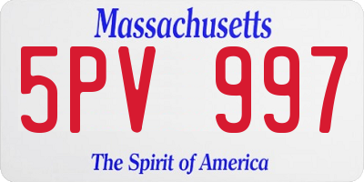 MA license plate 5PV997