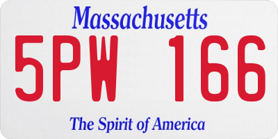 MA license plate 5PW166