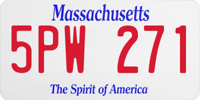MA license plate 5PW271