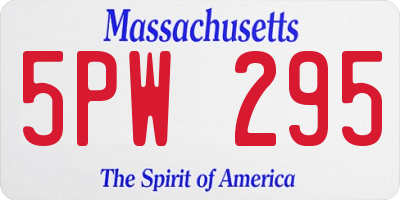 MA license plate 5PW295