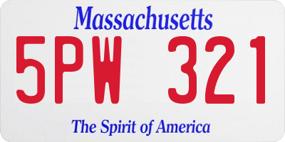 MA license plate 5PW321