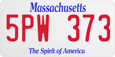 MA license plate 5PW373