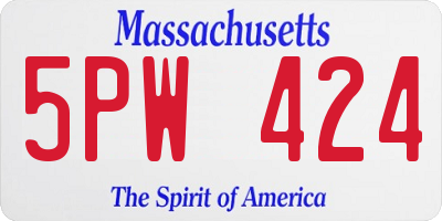 MA license plate 5PW424