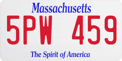 MA license plate 5PW459