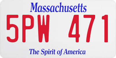 MA license plate 5PW471