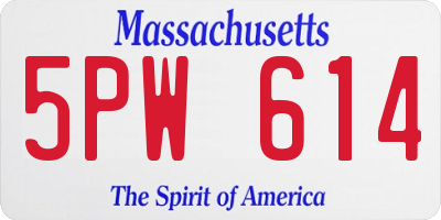 MA license plate 5PW614