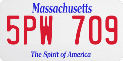 MA license plate 5PW709