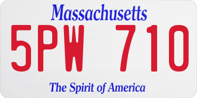 MA license plate 5PW710