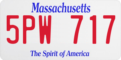 MA license plate 5PW717