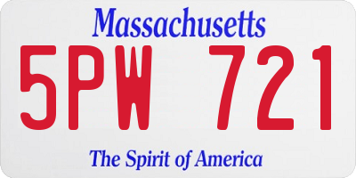 MA license plate 5PW721