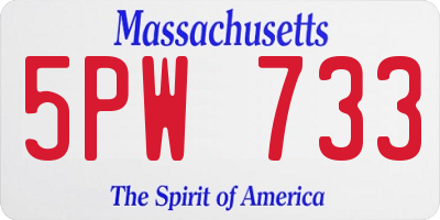 MA license plate 5PW733