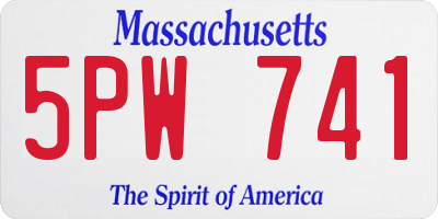 MA license plate 5PW741