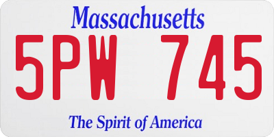 MA license plate 5PW745