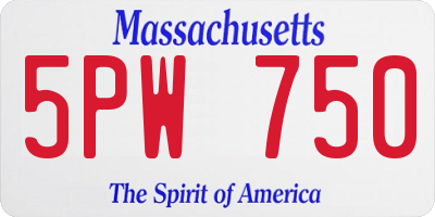 MA license plate 5PW750