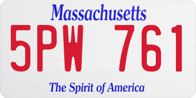 MA license plate 5PW761