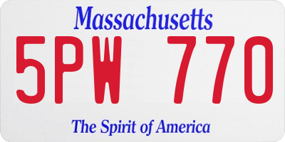 MA license plate 5PW770