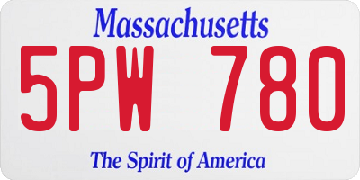 MA license plate 5PW780