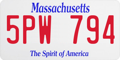 MA license plate 5PW794