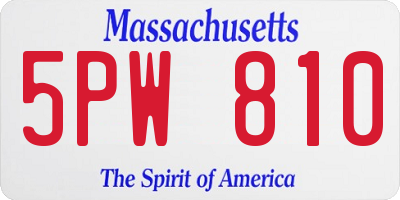 MA license plate 5PW810