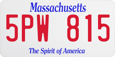 MA license plate 5PW815