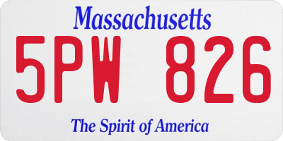 MA license plate 5PW826