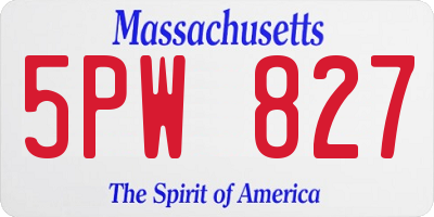 MA license plate 5PW827