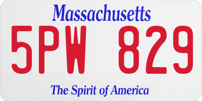 MA license plate 5PW829