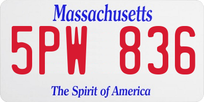 MA license plate 5PW836