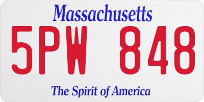 MA license plate 5PW848