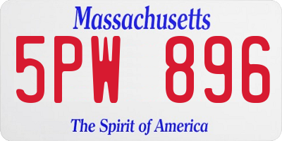 MA license plate 5PW896
