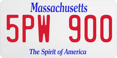 MA license plate 5PW900