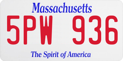 MA license plate 5PW936