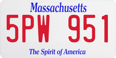 MA license plate 5PW951