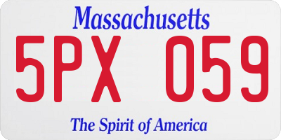 MA license plate 5PX059