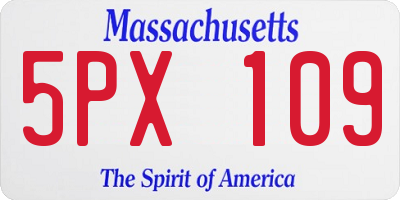 MA license plate 5PX109