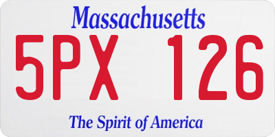 MA license plate 5PX126
