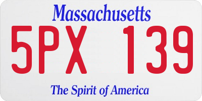 MA license plate 5PX139