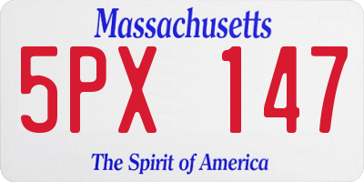 MA license plate 5PX147