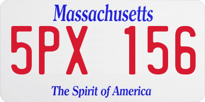 MA license plate 5PX156