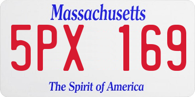 MA license plate 5PX169
