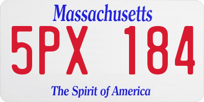 MA license plate 5PX184