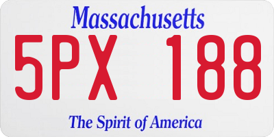 MA license plate 5PX188