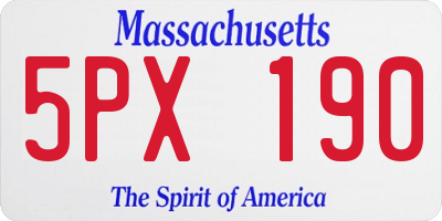 MA license plate 5PX190